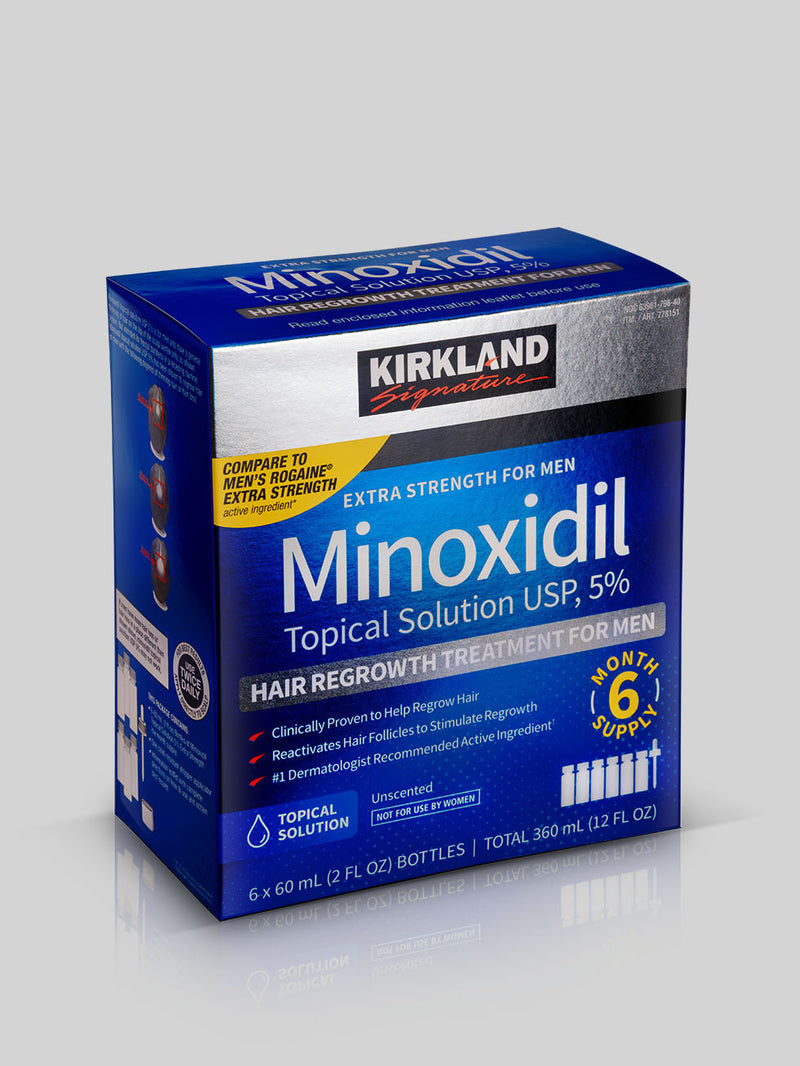 Minoxidil Kirkland - 6 Frascos (CAIXA FECHADA) 5%